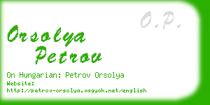 orsolya petrov business card